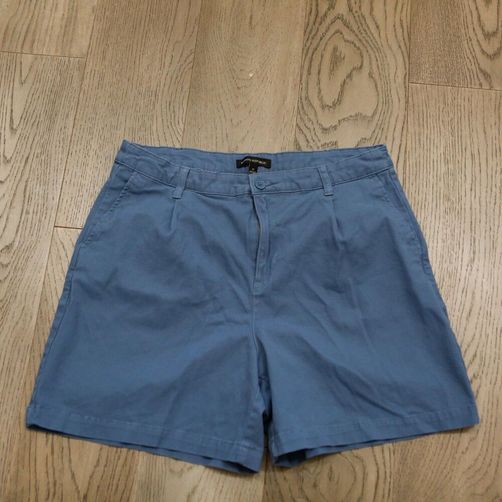 Banana Republic Women’s Blue Tailored Shorts Size 14 Classic Mid Rise